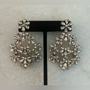 J. Crew vintage style floral crystal earrings.